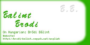 balint brodi business card
