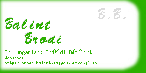 balint brodi business card